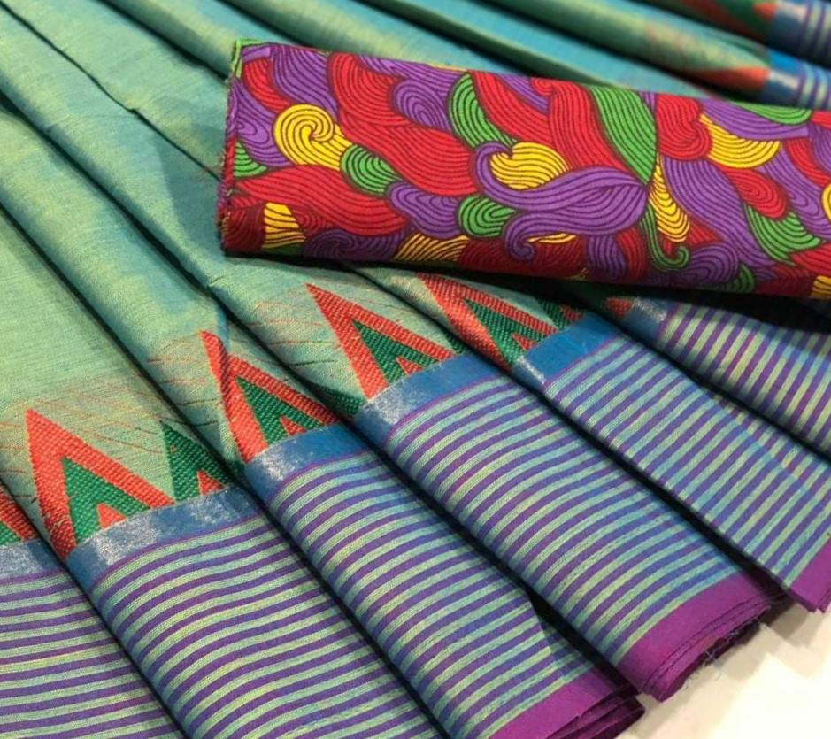 Chettinad Saree with Temple Border- CS117