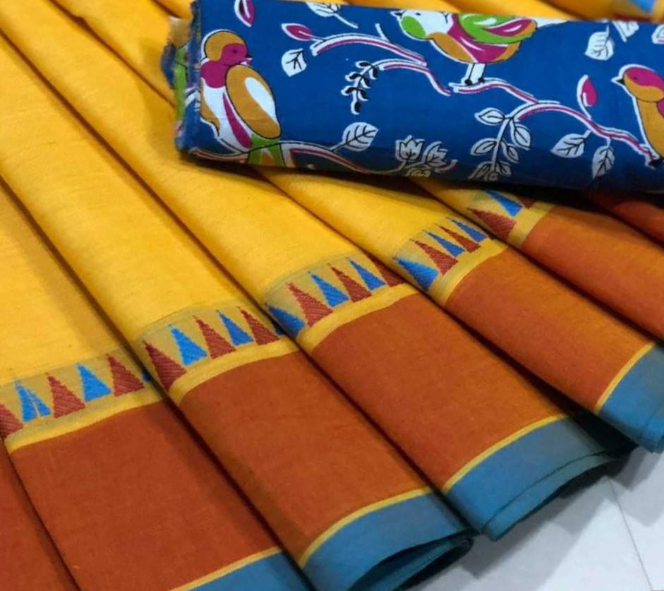 Chettinad Saree with Temple Border- CS123