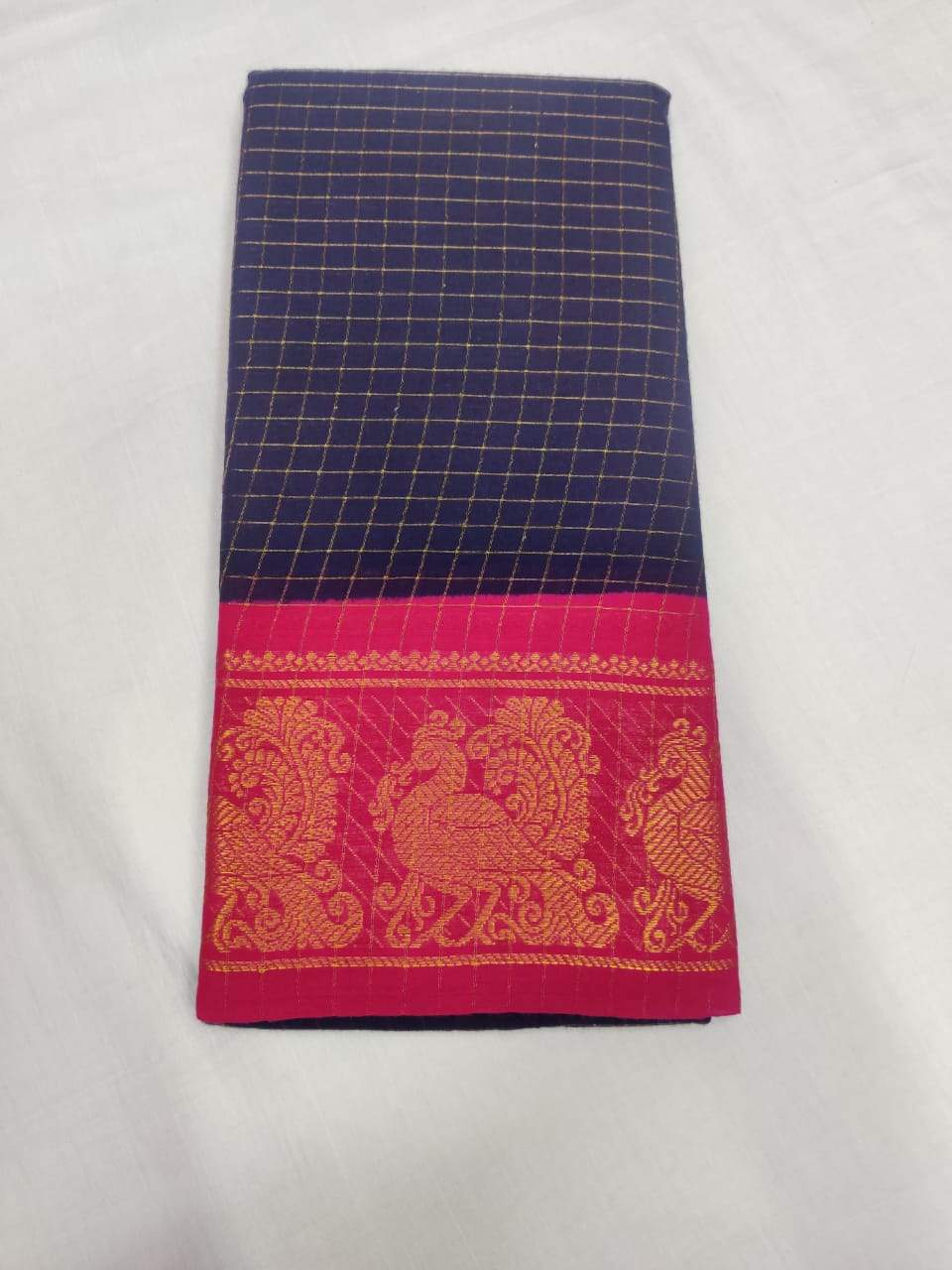 Madurai Sungudi Sarees with Double side Jari Border MSS 032