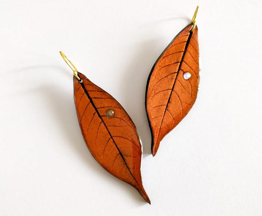 Dry leaves Polymer clay earrings