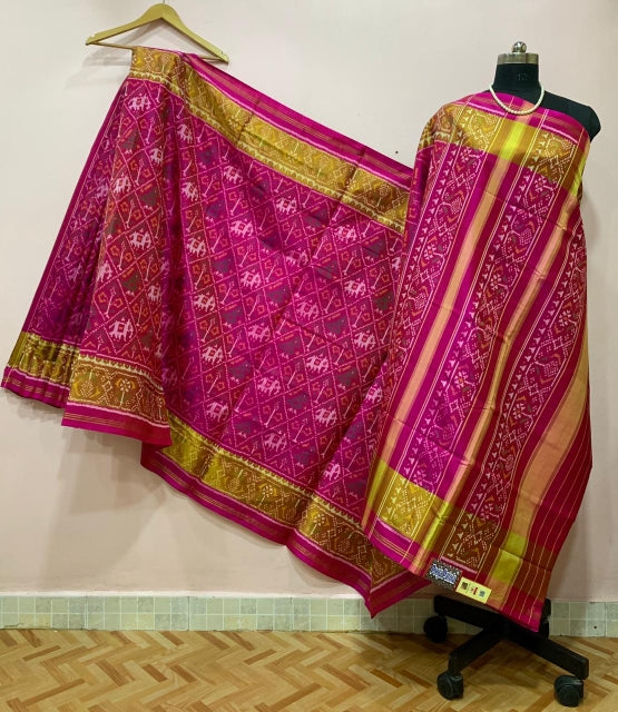 Magenta Elephant Designed Patola Silk Saree-PPSRE-041