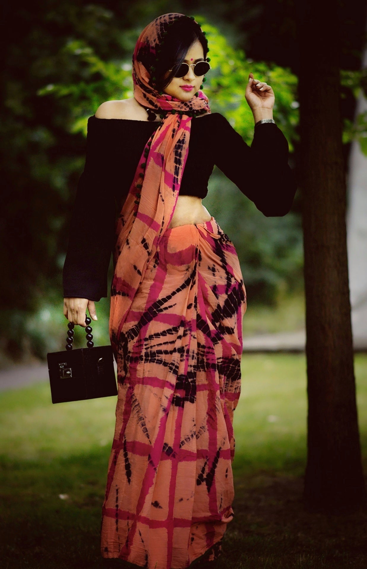 Perfect Peach Cotton Saree- TCS036