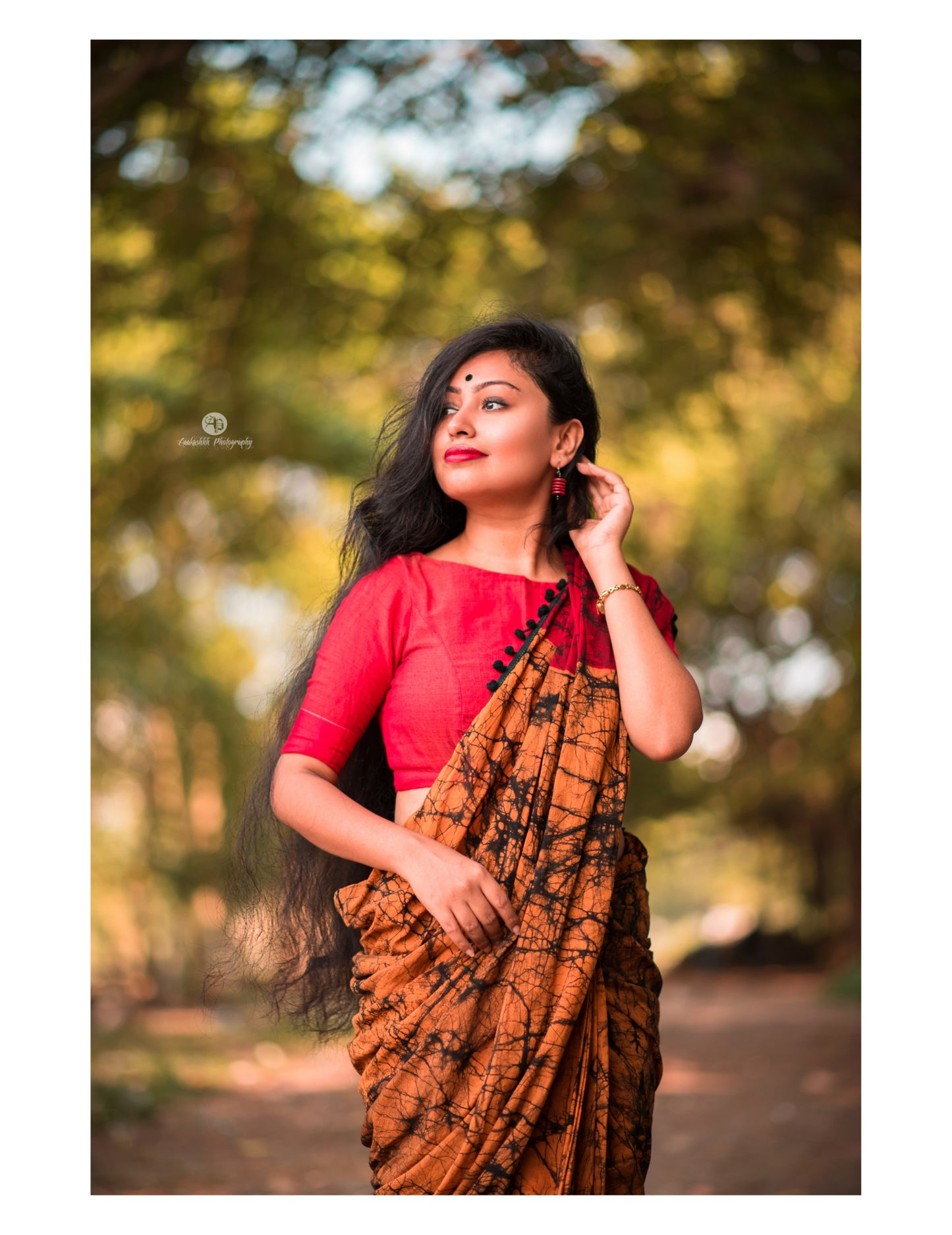 Lovely Yellow and Red Cotton Saree-TCS014