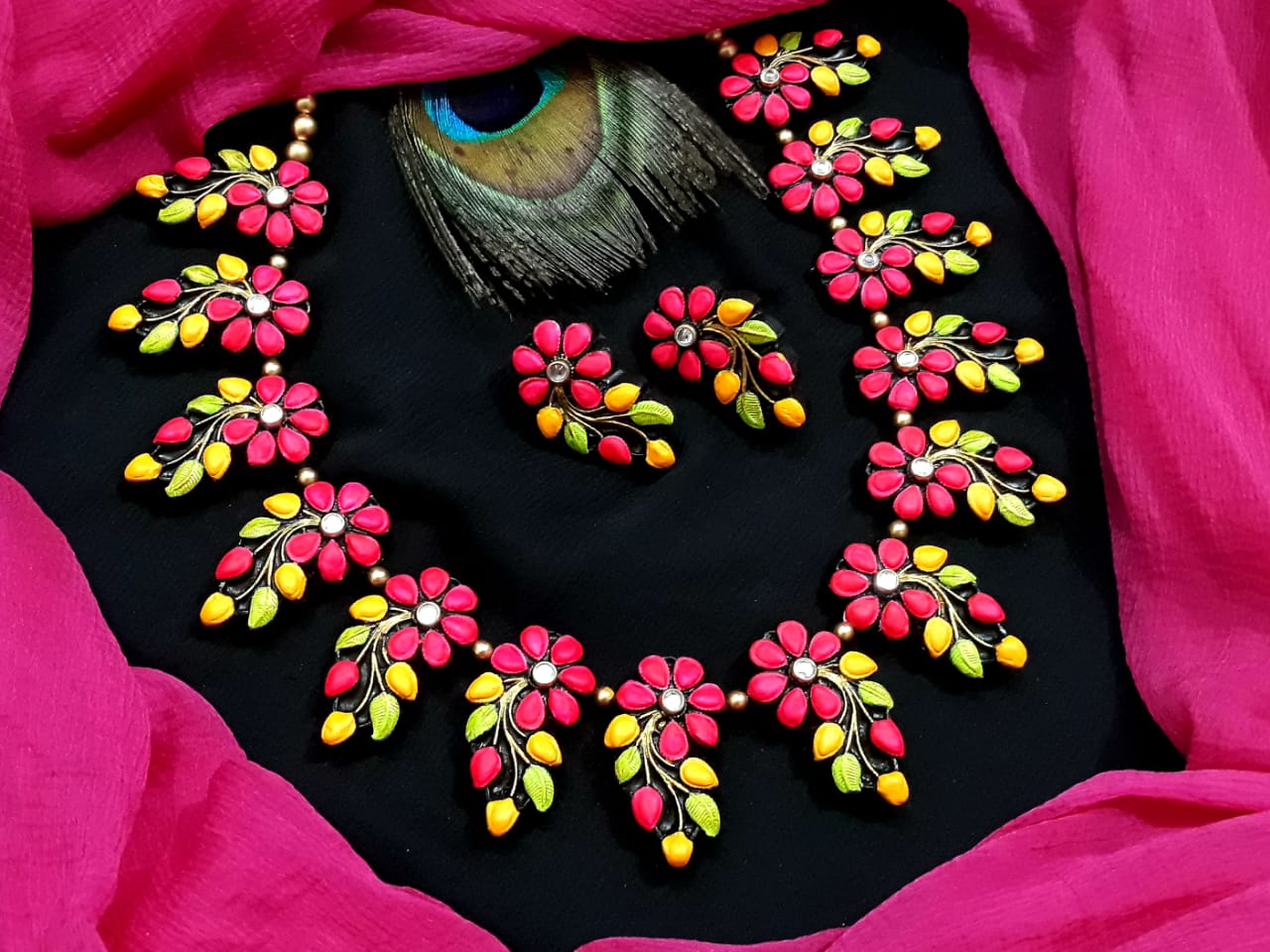 Floral Terracotta Jewellery Set