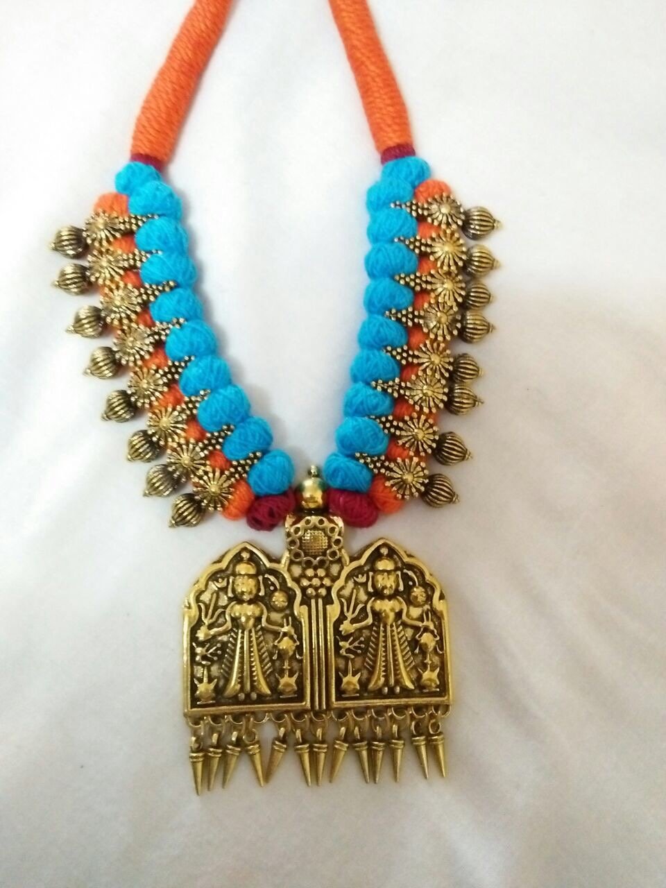Golden Antique Pendant Oxidised Jewellery Set-OXDJ-050