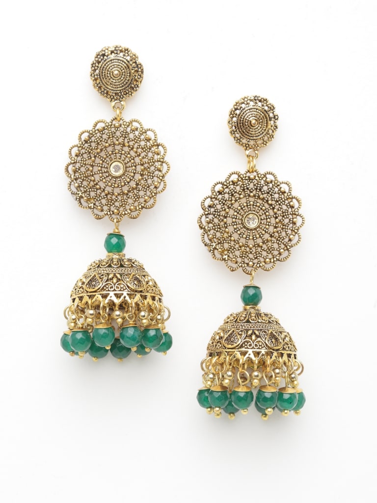 Golden Green Earring