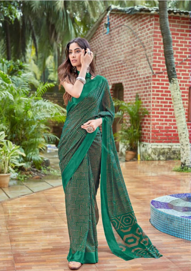 Green Brasso Saree
