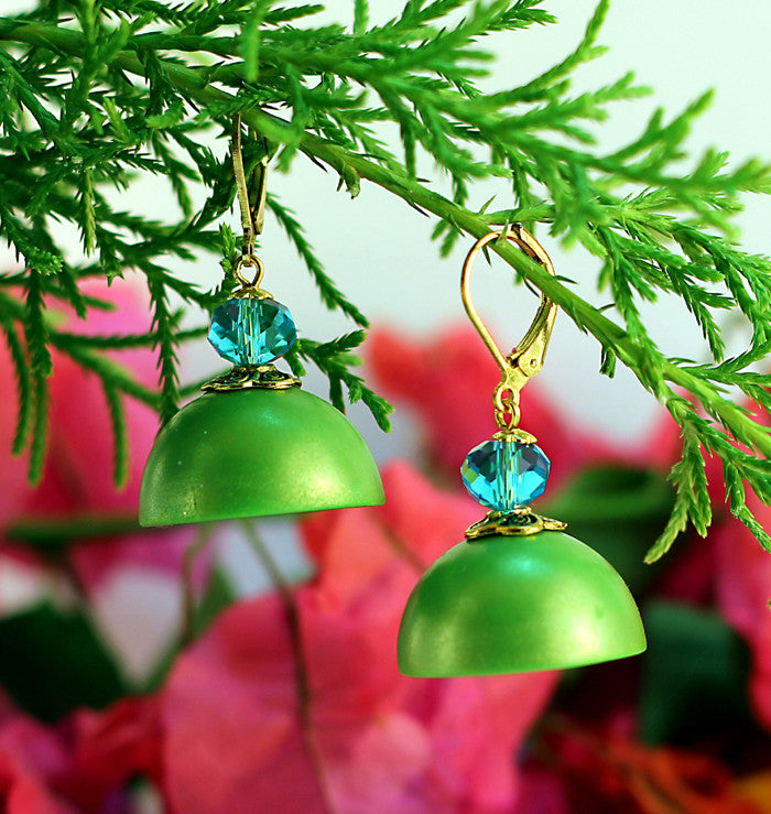 Green Hoop Polymer Clay Jhumka