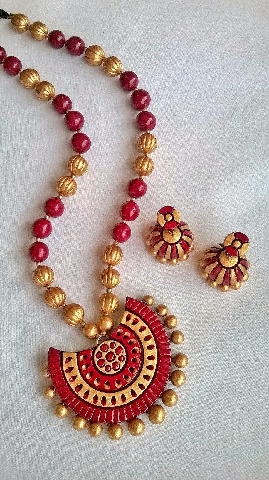 Half circle Maroon Terracotta set