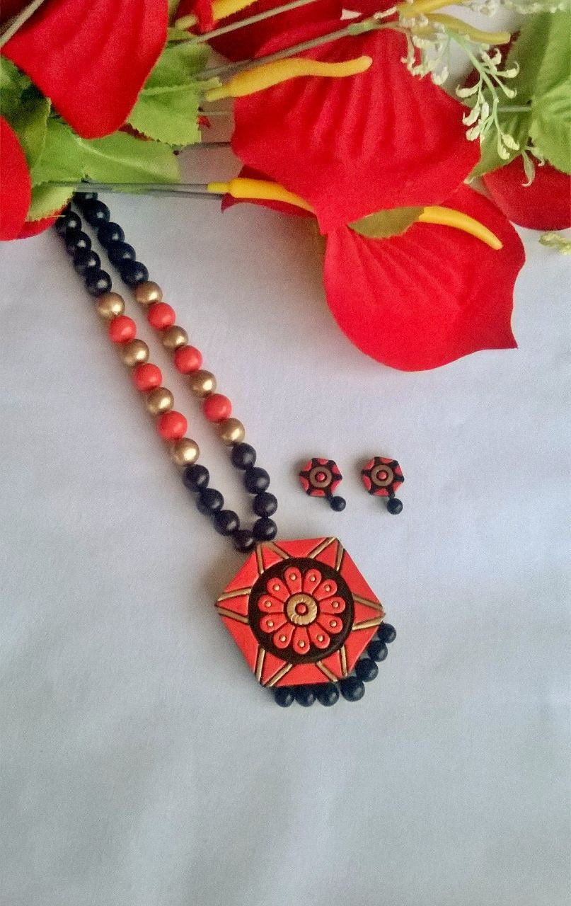 Hexagon Terracotta Jewellery Set