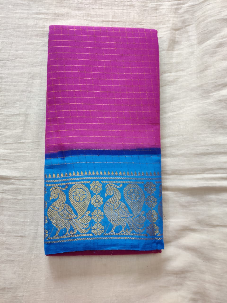Madurai Sungudi Sarees with Double side Jari Border MSS 033