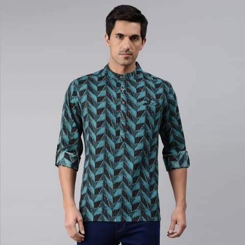 Men's Kurta Teal Blue