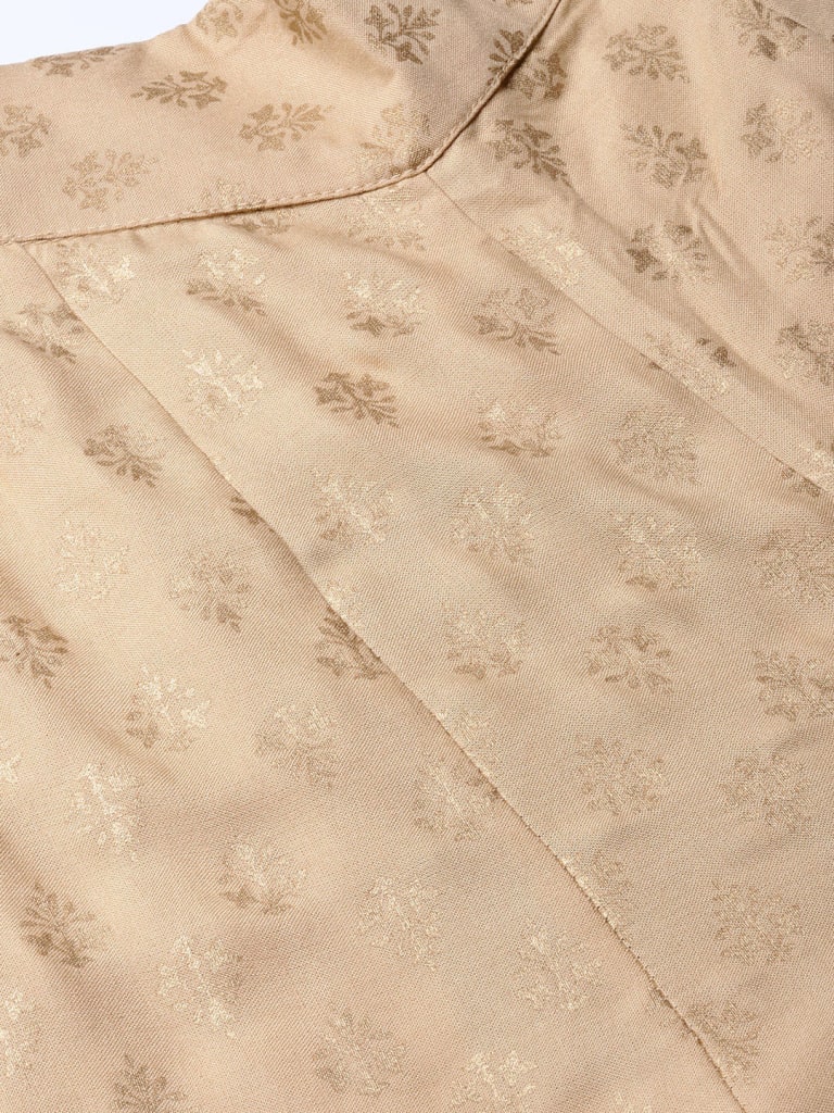 Gold Rayon Printed Flared Palazzo