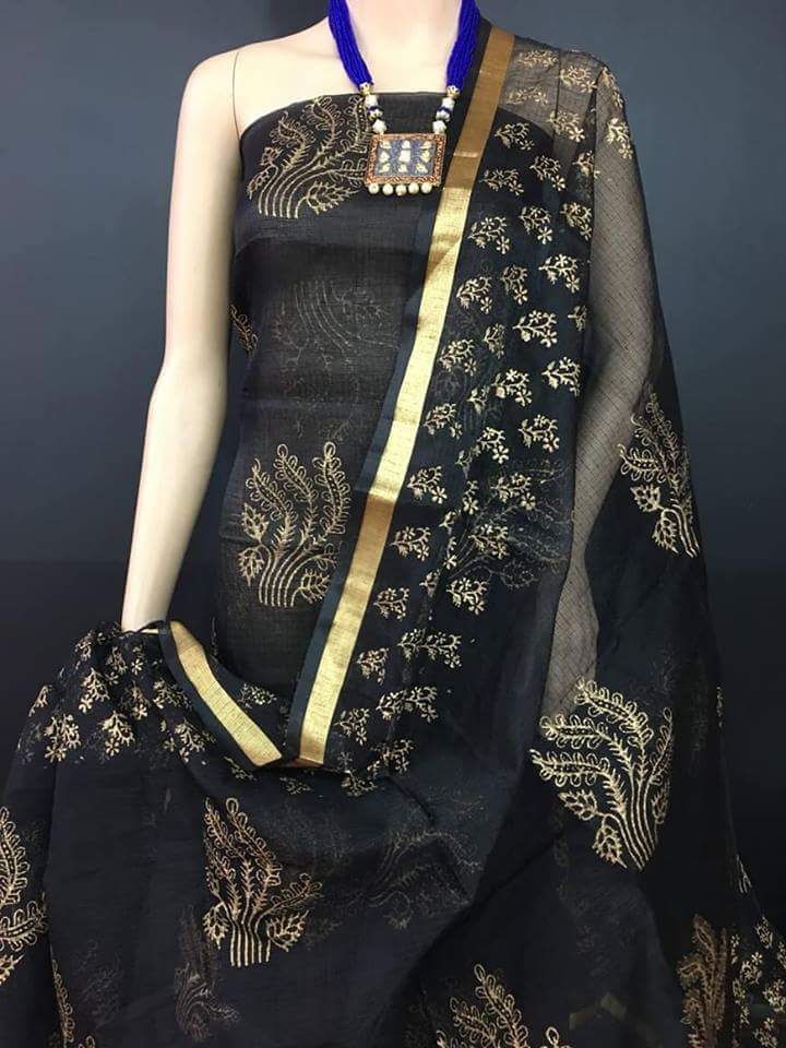 Secret's Shadow Kota Cotton Golden Printed Dress Material-KCDM008 Fashionous Secret's Shadow Kota Cotton Golden Printed Dress Material-KCDM008 Fashionous
