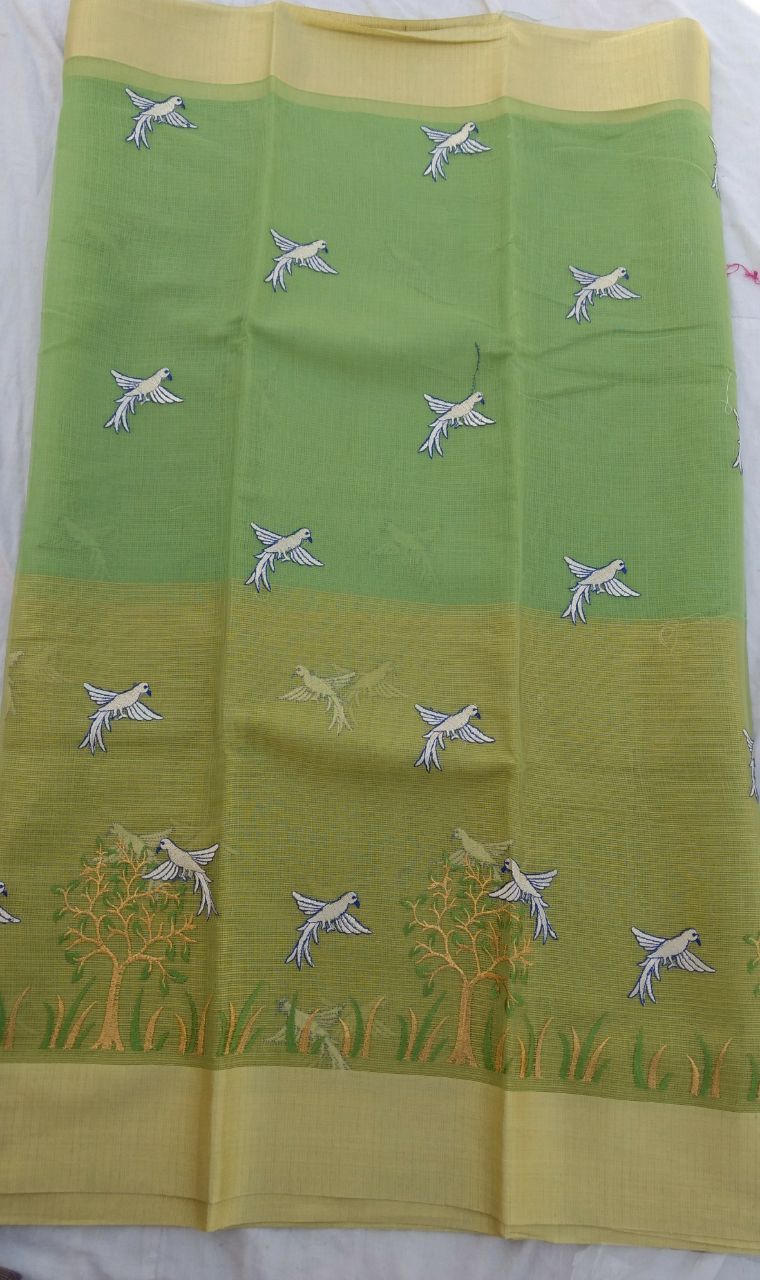 Kota Cotton Half Tissue Embroidery Saree Design-KOTASRE049