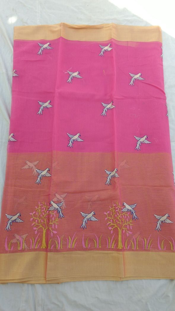 Kota Cotton Half Tissue Embroidery Saree Design-KOTASRE054