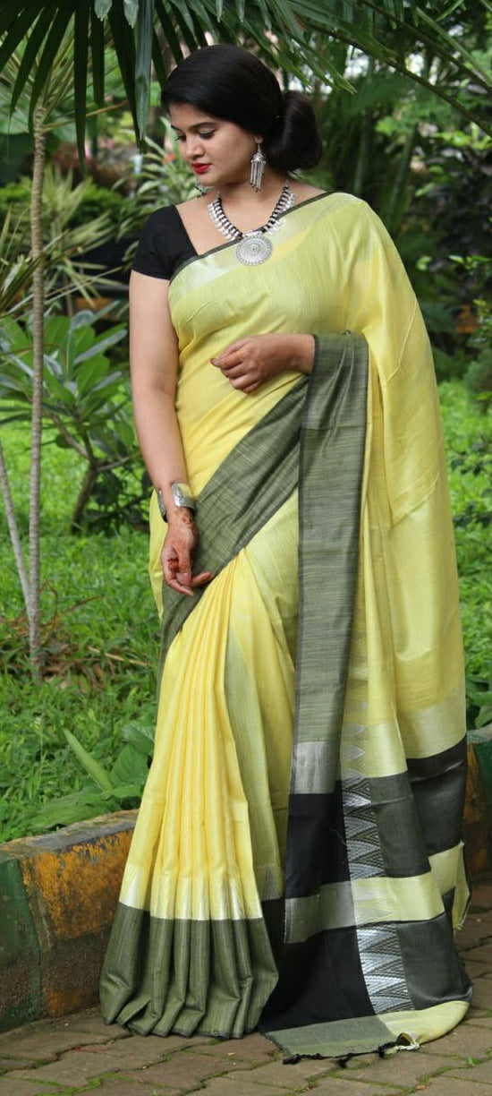 Lemonode Linen Saree (Blend)-LN401
