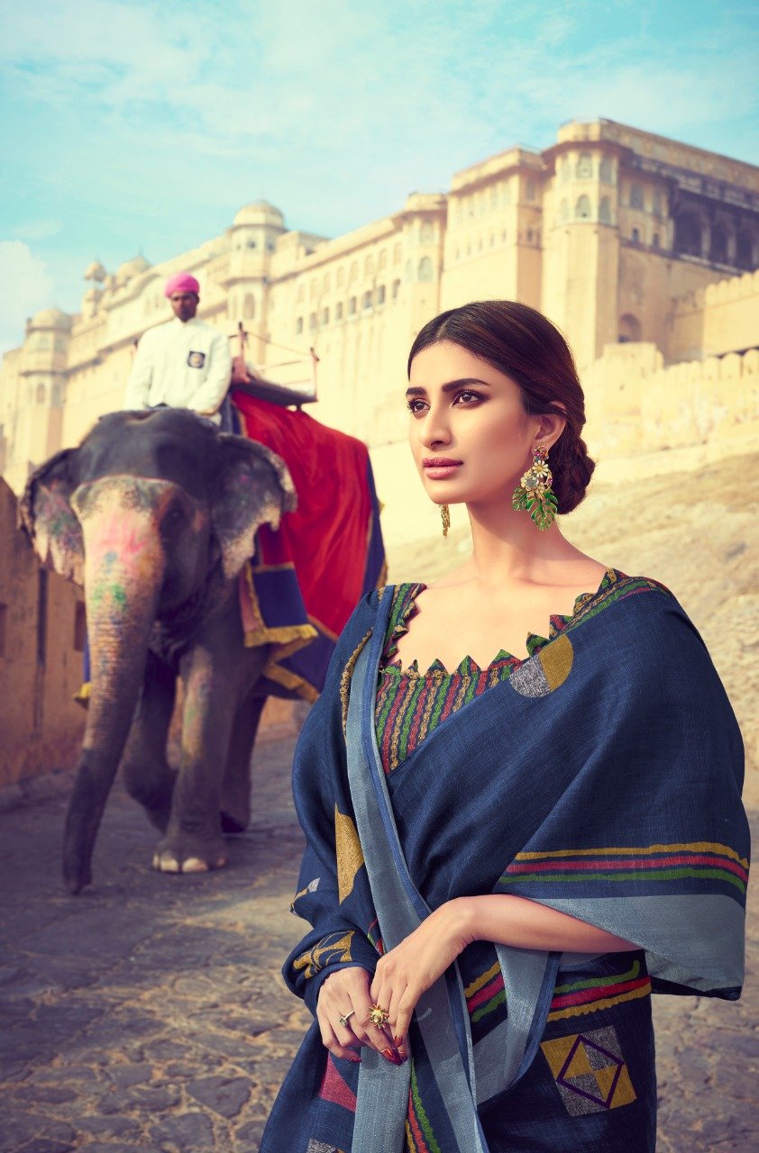 Fashionous_Linen_ saree