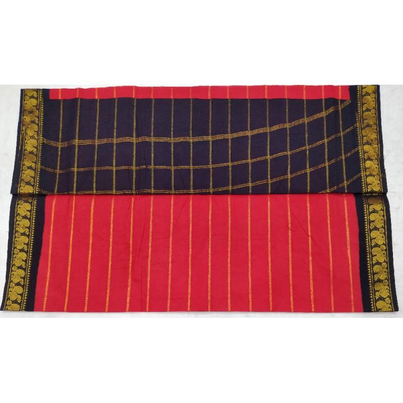 Candid Camelia Madurai Sungudi Saree-MSS006 red colour lightweight saree