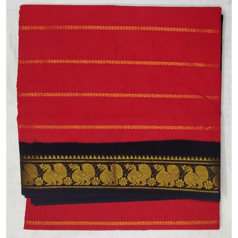 Candid Camelia Madurai Sungudi Saree-MSS006 red colour lightweight saree