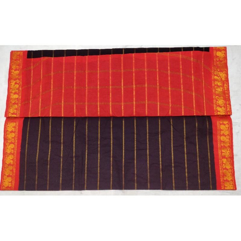 Scented Cinnamon Madurai Sungudi Saree-MSS007 brown and orange coloured saree for daily use