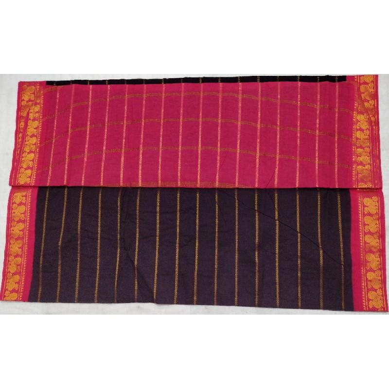 Iris Ivory Madurai Sungudi Saree-MSS017 black coloured dailywear saree