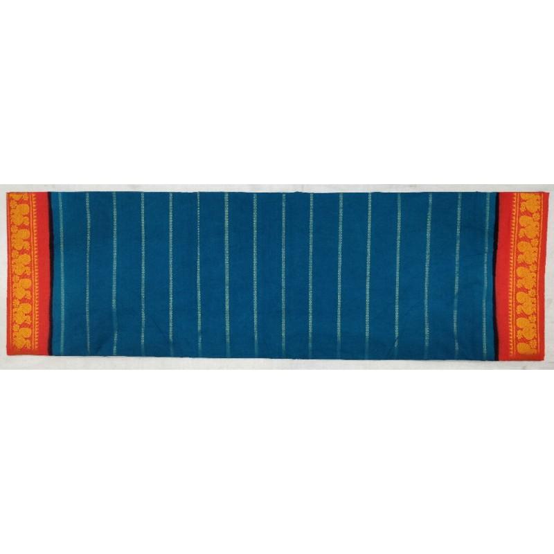 Blue-Orange Medley Madurai Sungudi Saree-MSS023 blue and orange colour lightweight saree