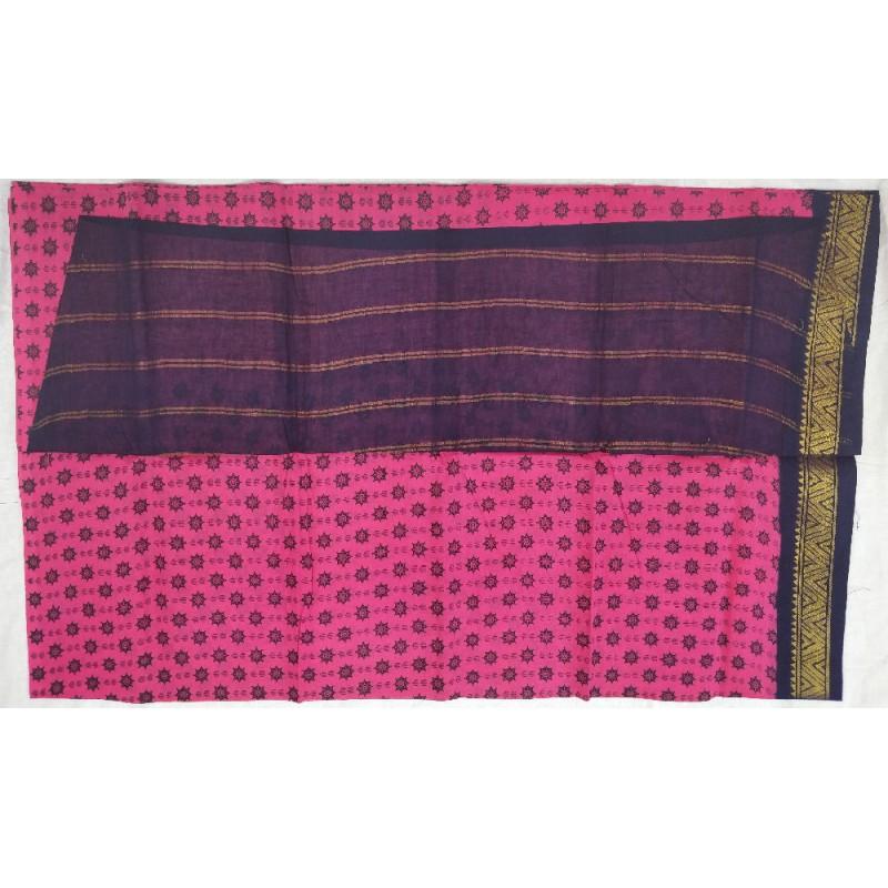 Bubblegum Sweet Madurai Sungudi Saree-MSS090 pink colour saree lightweight casual