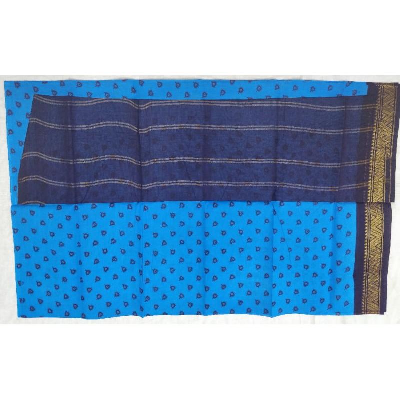 Clear Sky Madurai Sungudi Saree-MSS091 sky blue dailywear saree