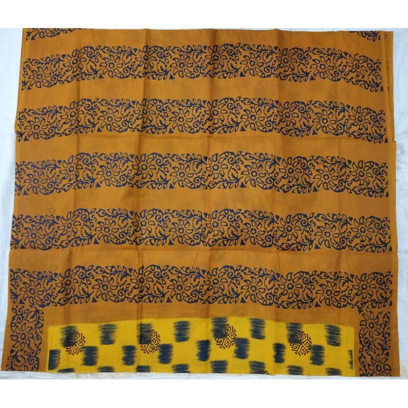 Yellow Daffodil Madurai Sungudi Saree-MSS104 yellow and light brown coloured trendy saree