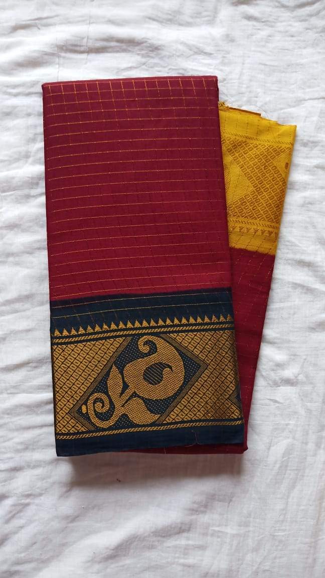 Madurai Checkered Sungudi Saree Ganga Jamuna Border GJB 018