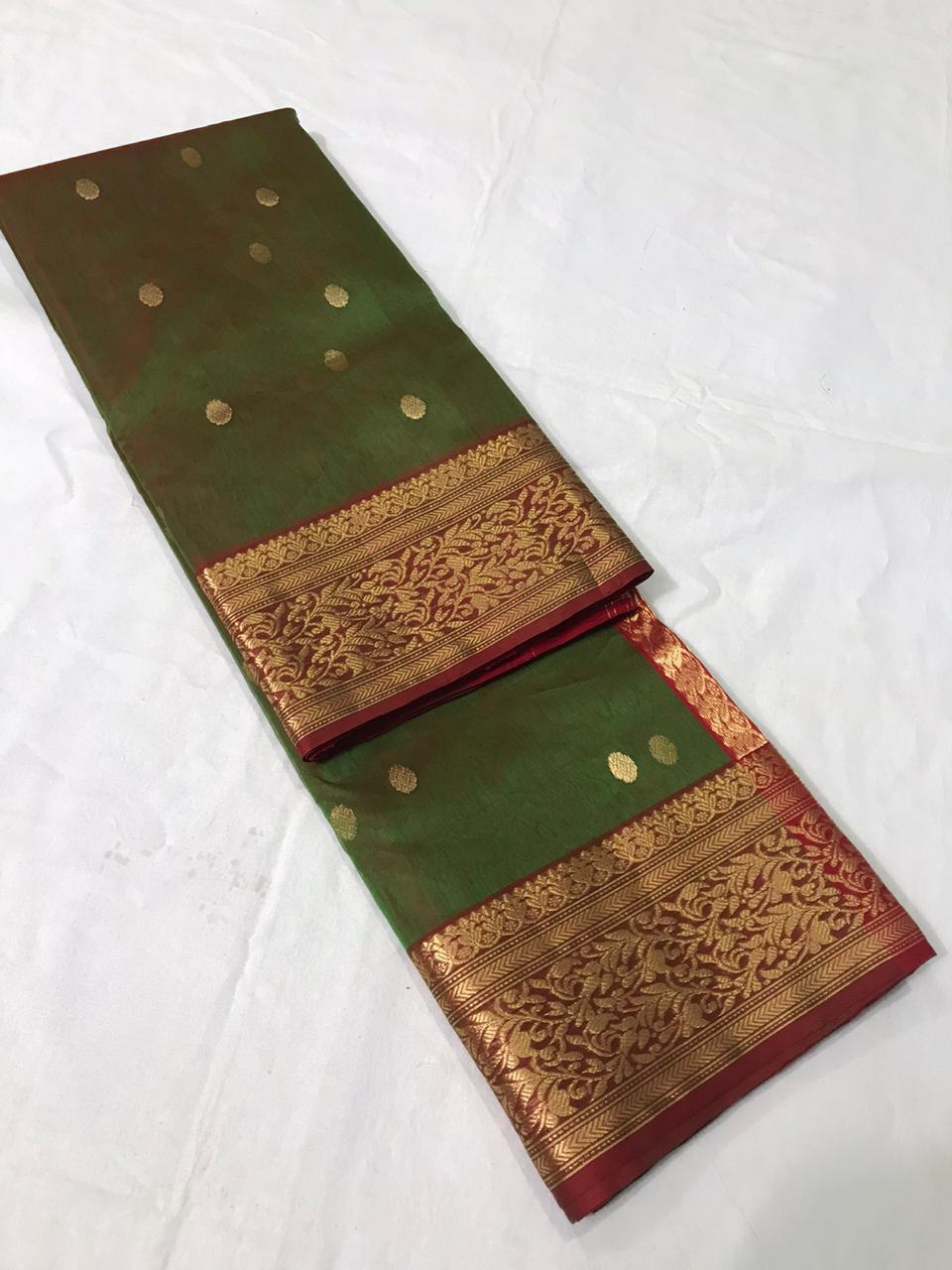 Mahendi Colour Pure Katan Silk Saree