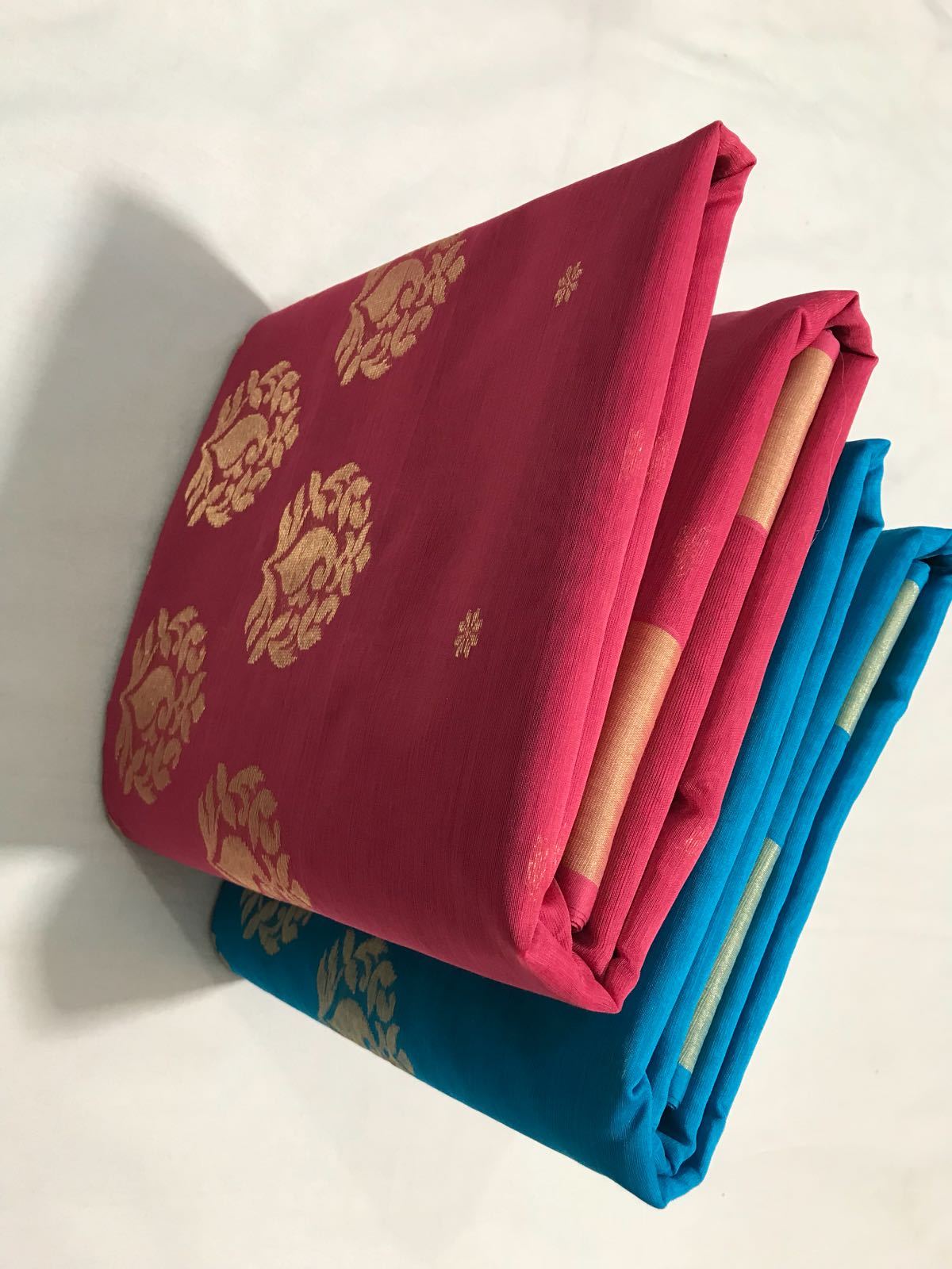 Maroon with Floral Designed Zari Border Chanderi Silk Saree
