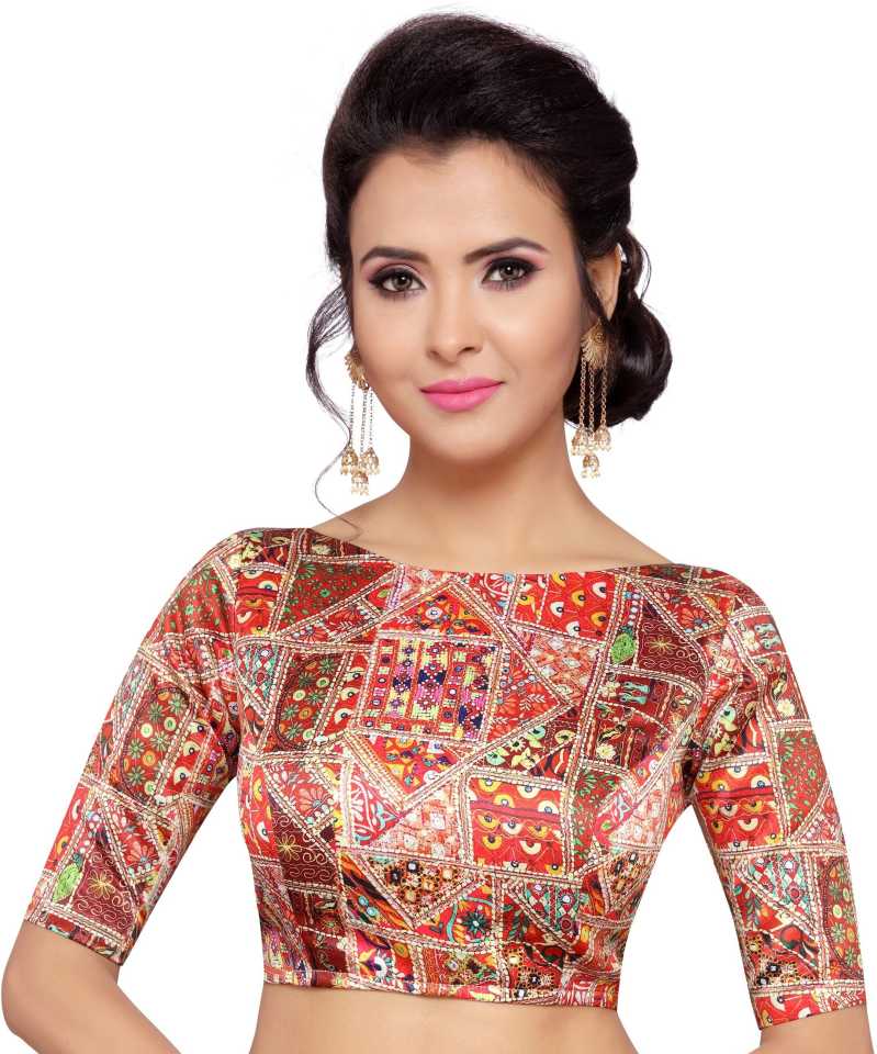 Multicoloured Abstract Digital Printed Readymade Blouse