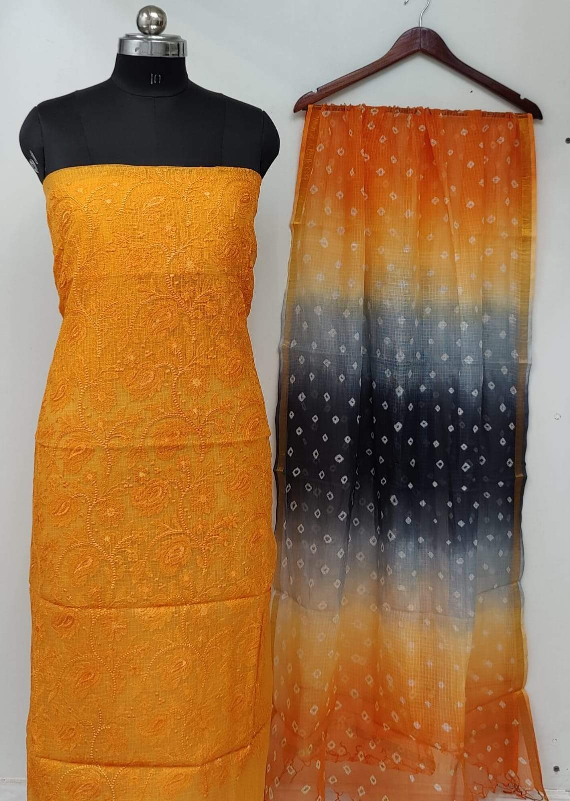 Mustard Chicken Kari Dress Material