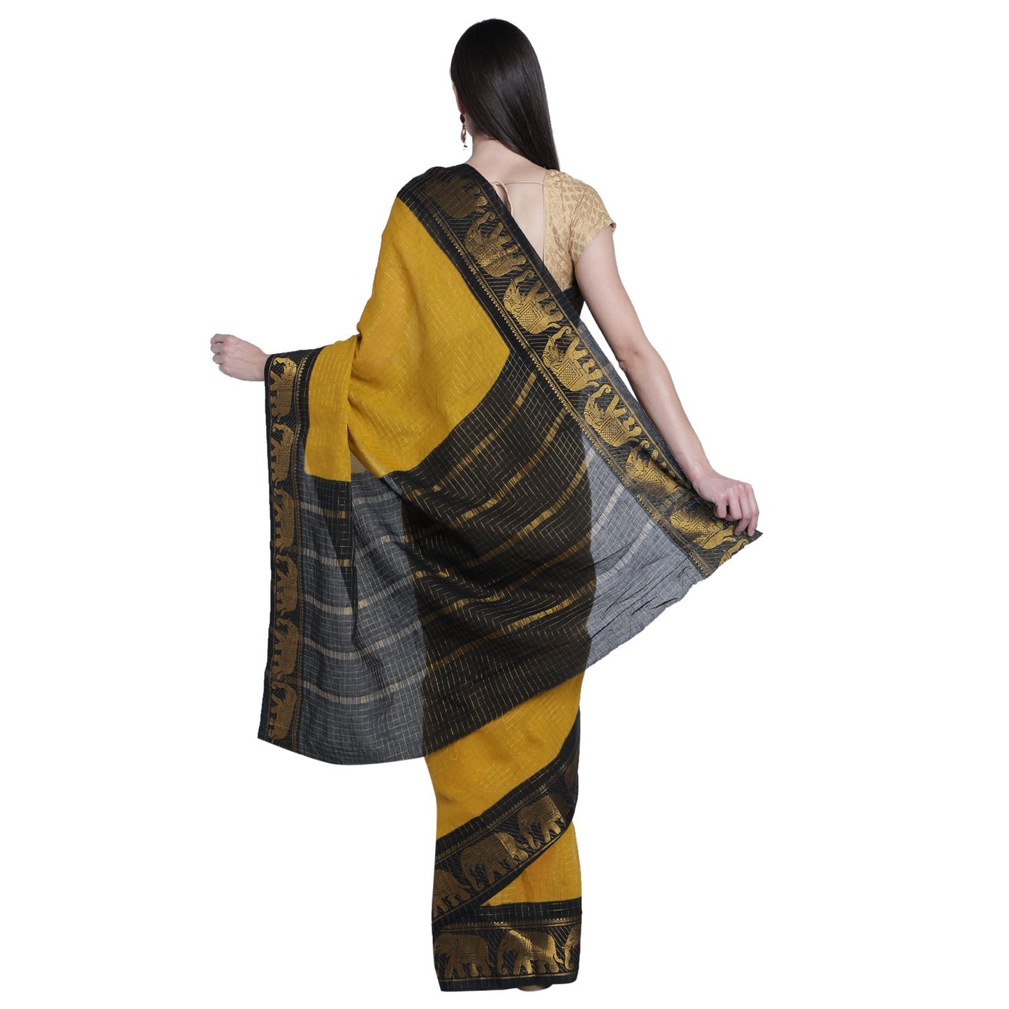 Madurai Sungudi Sarees with Double side Jari Border MSS 039