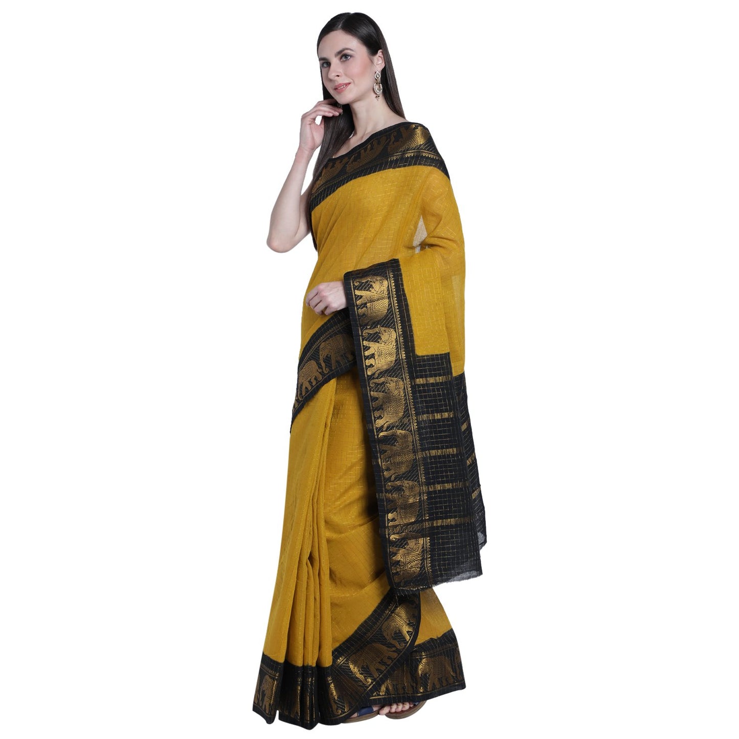 Madurai Sungudi Sarees with Double side Jari Border MSS 039