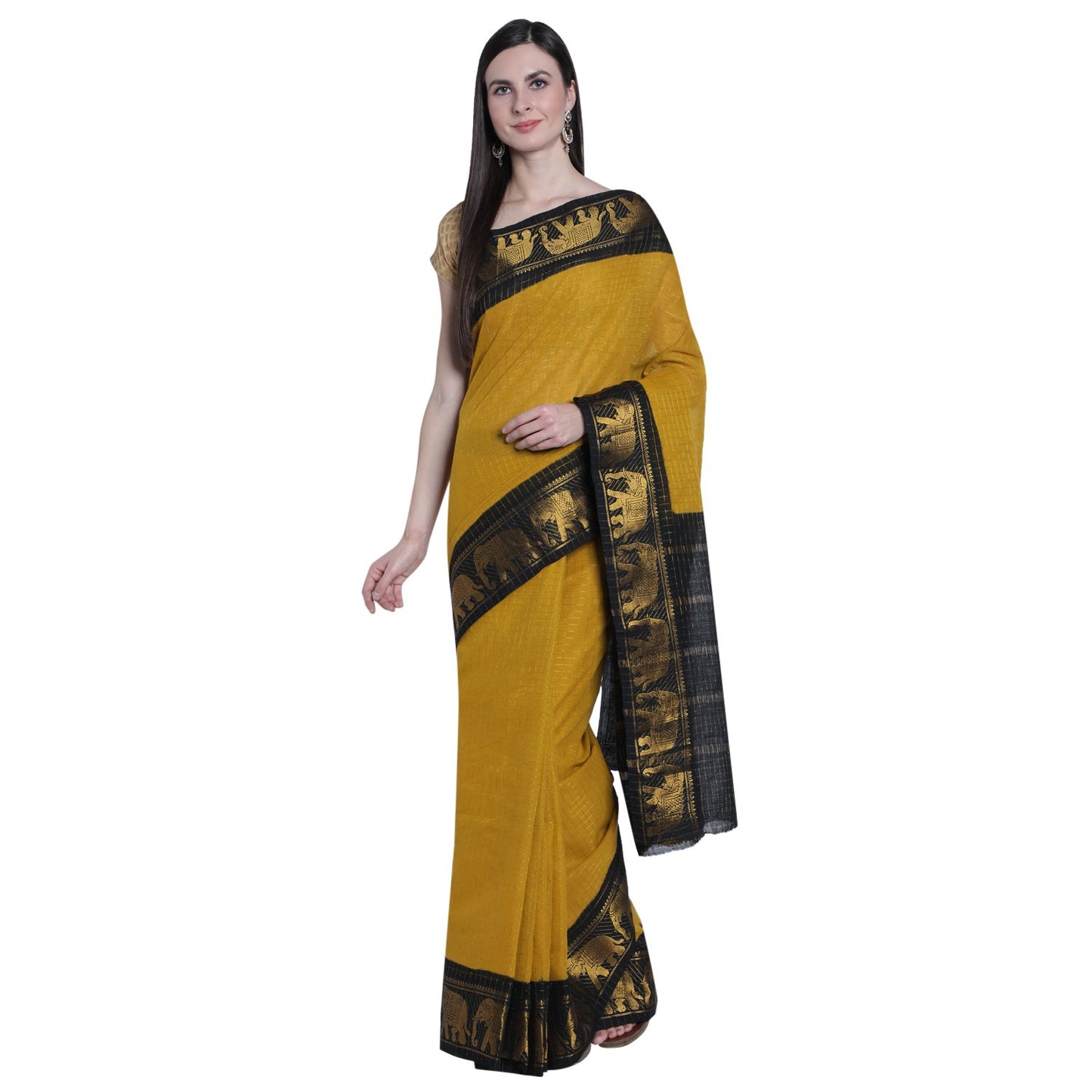 Madurai Sungudi Sarees with Double side Jari Border MSS 039