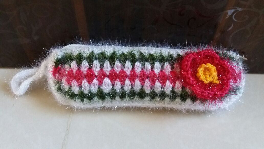 Muticolor Crochet Accessories Case Handmade Pencil,Pen and Jewellery Pouch