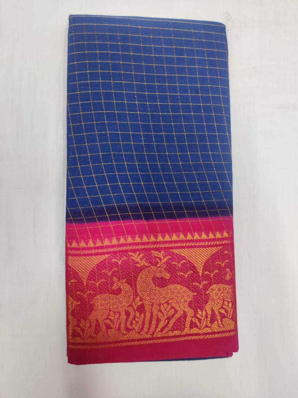 Madurai Sungudi Sarees with Double side Jari Border MSS 005