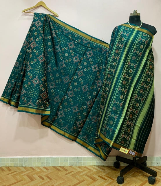 Ocean Green Alpana Designed Patola Silk Saree-PPSRE-028