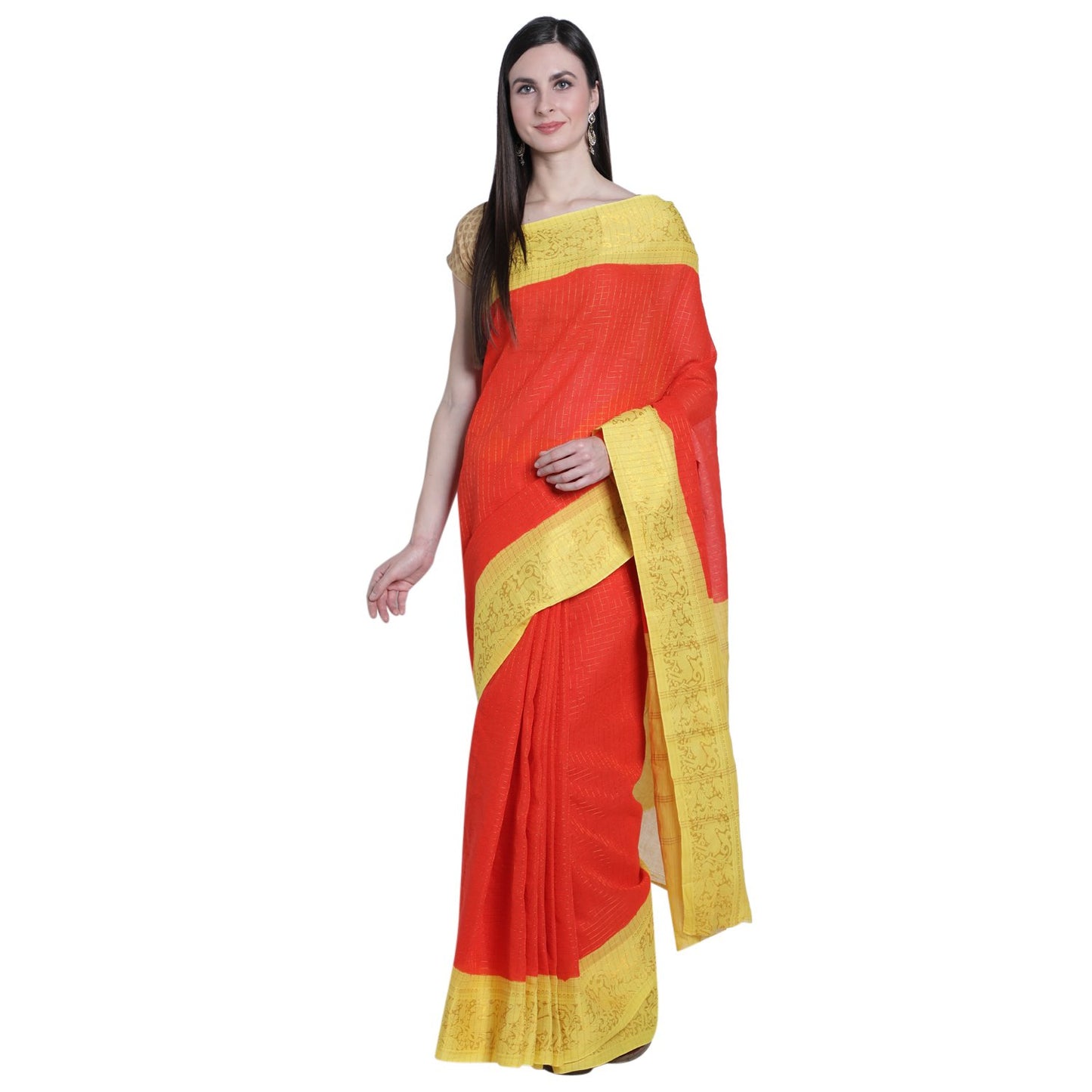 Madurai Sungudi Sarees with Double side Jari Border MSS 038