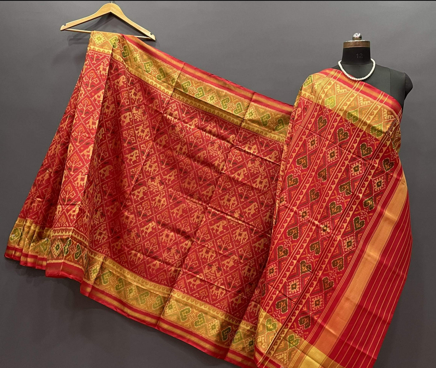 Orange Pure Silk Patola Saree