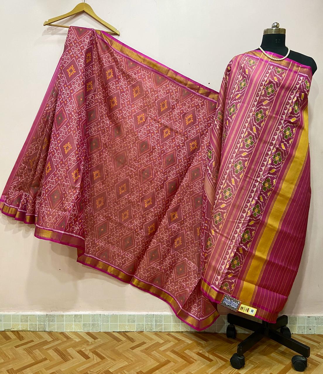 Pink Alpana Designed Patola Silk Saree-PSS1002