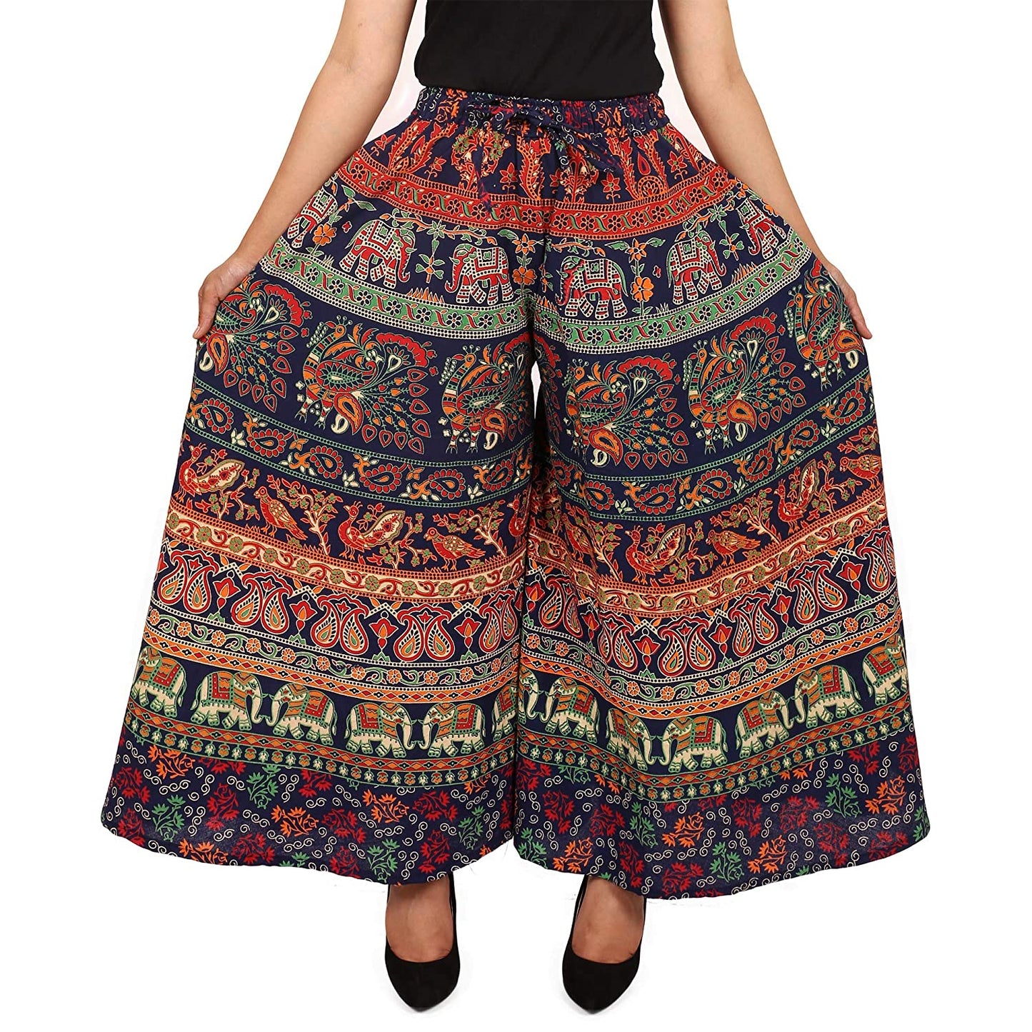 Jaipuri Printed Cotton Palazzo Pant (Free Size)