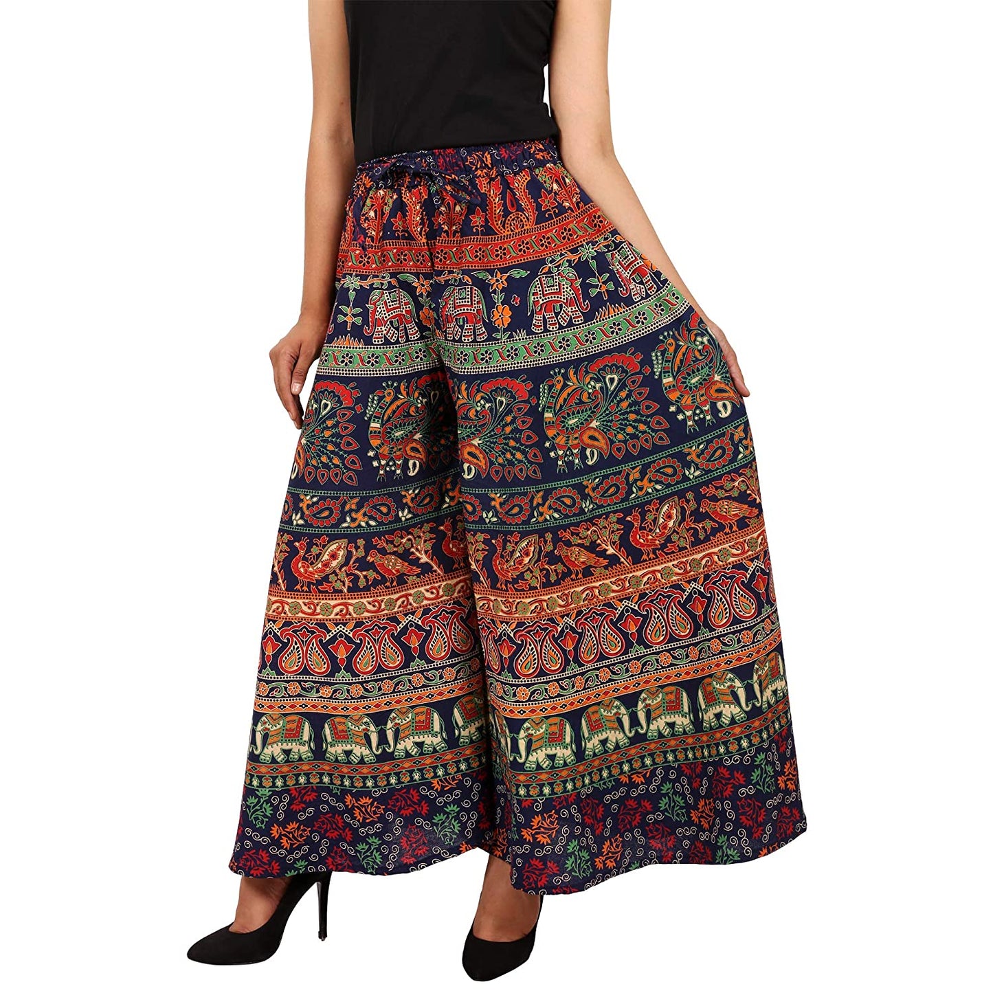 Jaipuri Printed Cotton Palazzo Pant (Free Size)