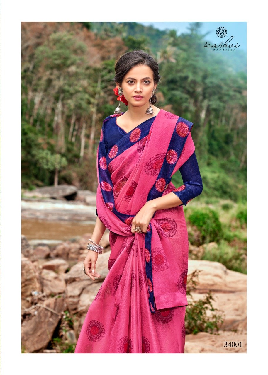 Peaky Pink Chiffon Saree