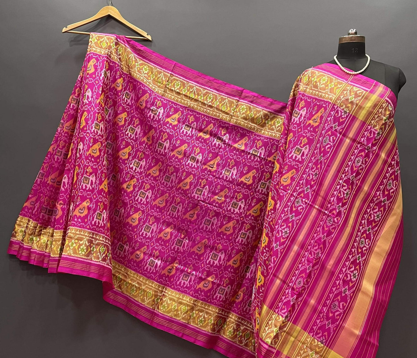 Pink Pure Silk Patola Saree