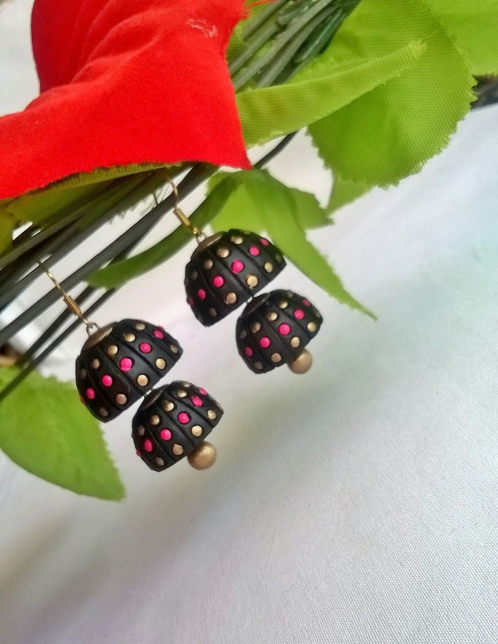 Pretty Layered Terracotta Jhumka