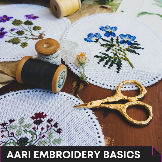 Aari Embroidery  Online Course (Basic 22 Stitches - English)